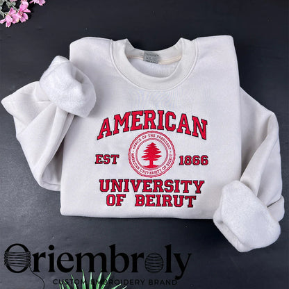 Custom College Embroidered Sweatshirt | Graduation Senior Crewneck | University Hoodie - ORI888