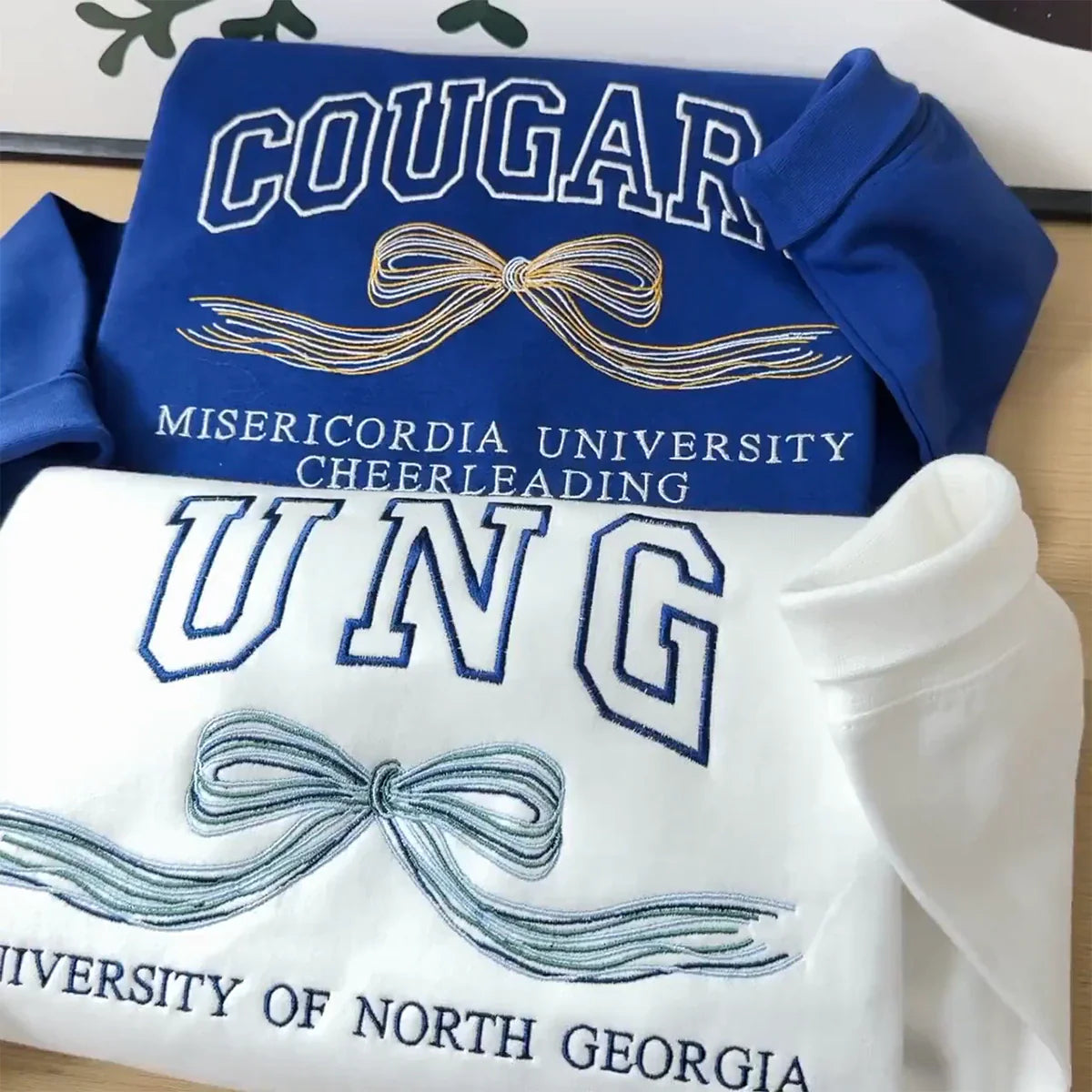Coquette aesthetic hoodie with personalized school colors