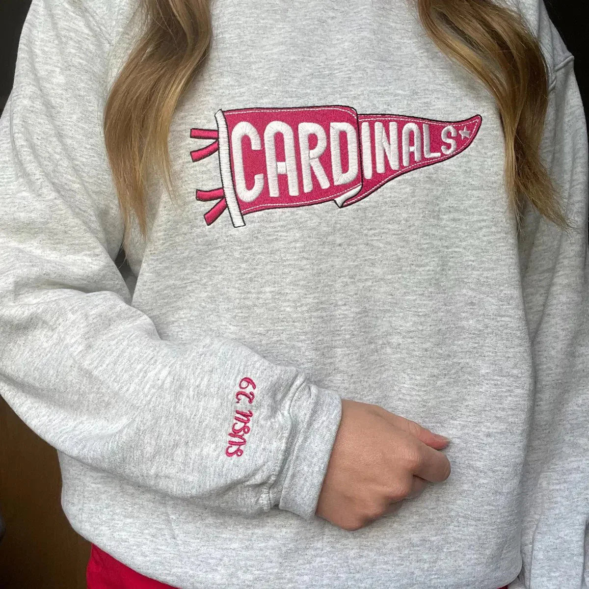 Personalized school team embroidered sweatshirt