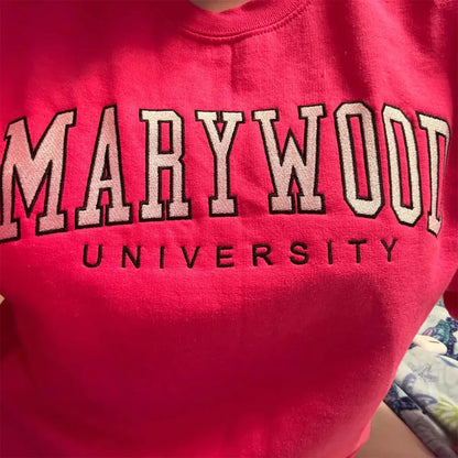 Christmas gift idea: embroidered varsity sweatshirt with text design