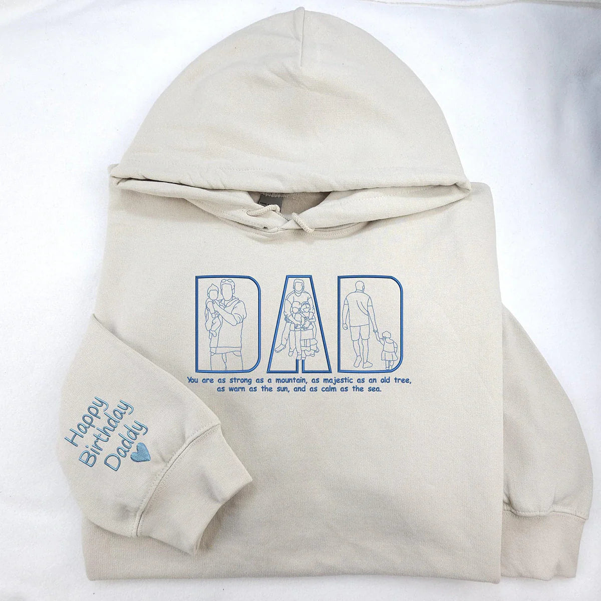 Family photo outline hoodie for dad birthday gift
